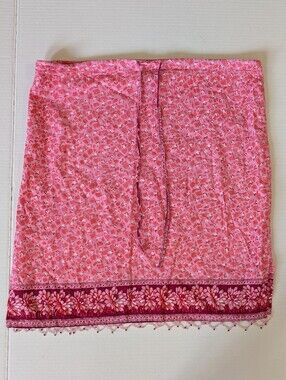 Blue Plate Vintage Y2K Pink Floral Halter Top Boho Beach Cover Up Small